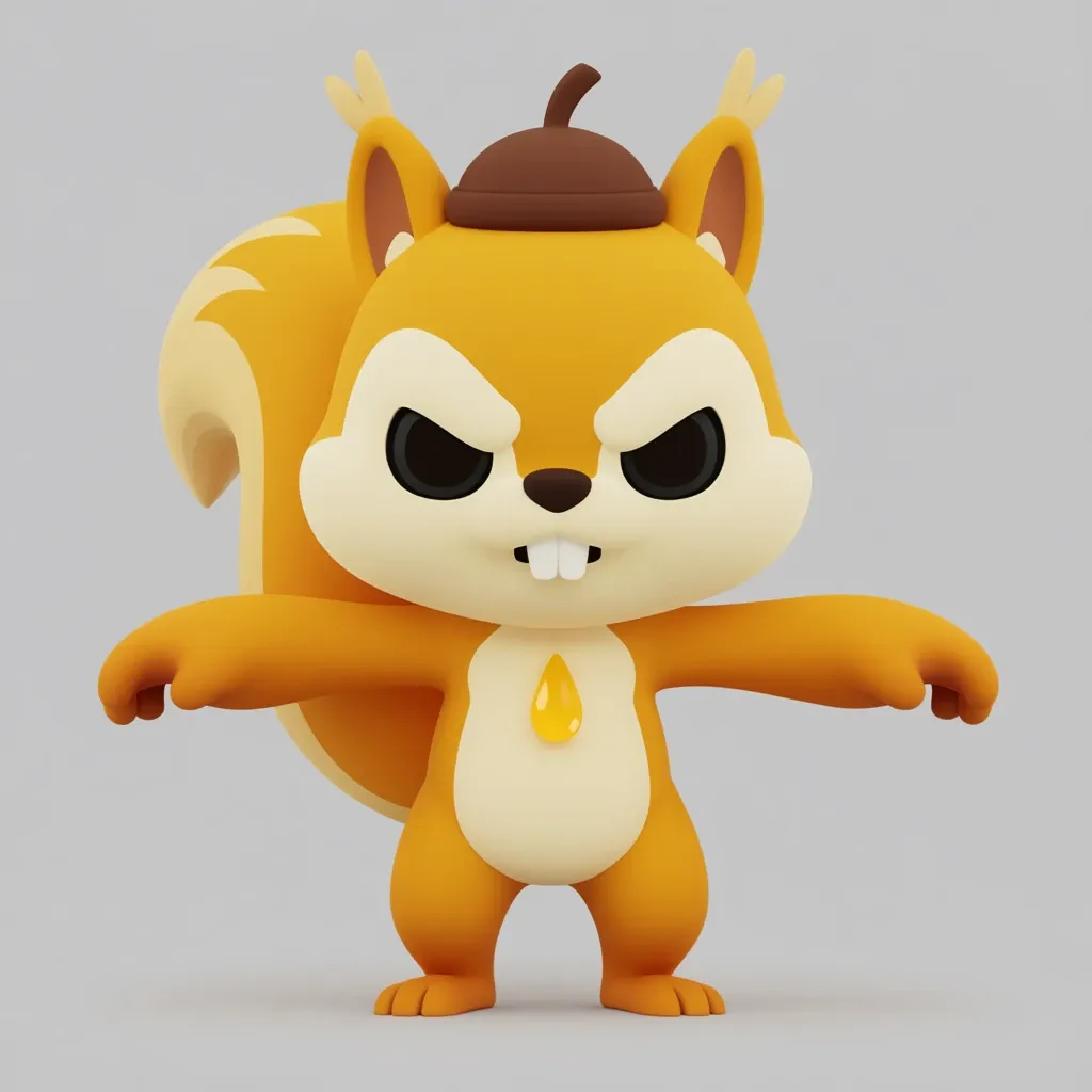 Forest squirrel invader with Amber resin on its chest.