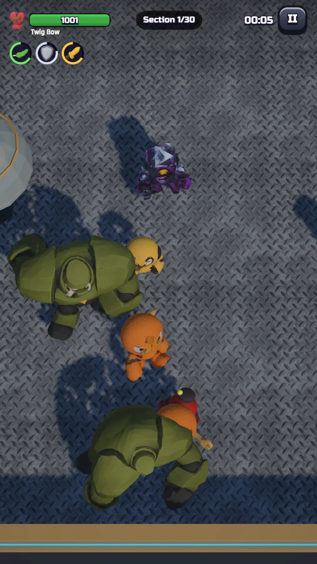 Gearworks run: Rider fighting machine creatures.