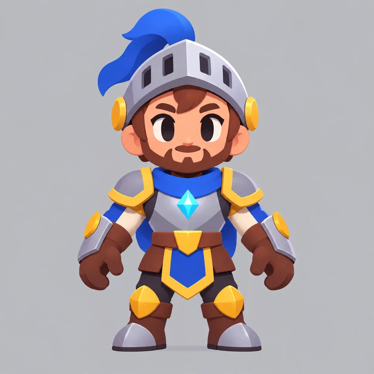 Chibi Rider with blue armor, a plume and a cyan Shard.