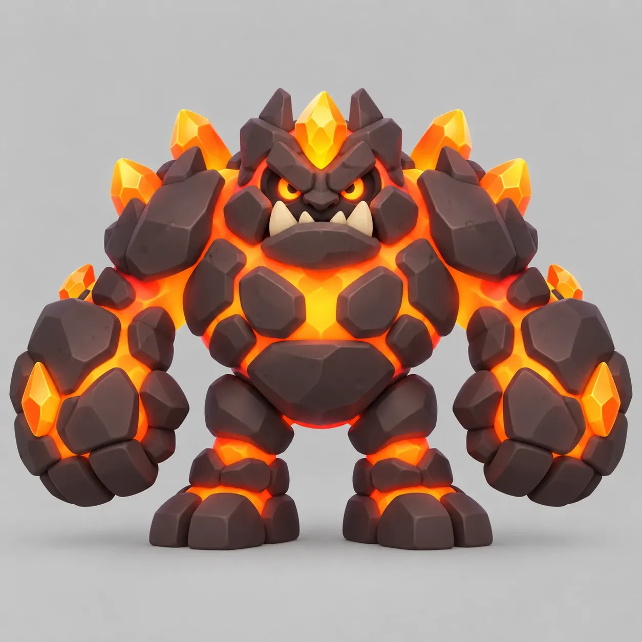 Caldera Tyrant: magma golem with Amber crystals.